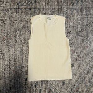 A&F Cream Sleeveless Ribbed Top